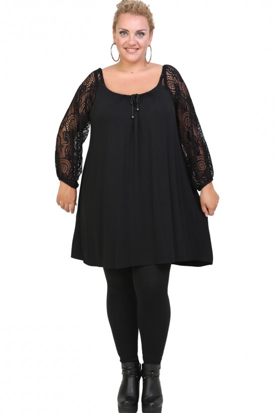 B20-245MD Μπλουζοφόρεμα με μανίκια δαντέλα