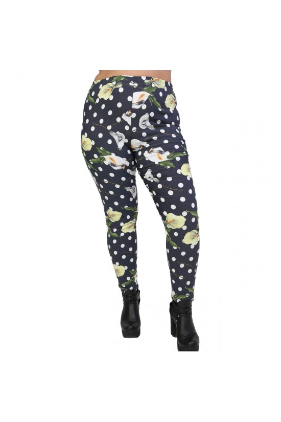 B20-7063 Παντελόνι κολάν εμπριμέ βαρύ ελαστικό