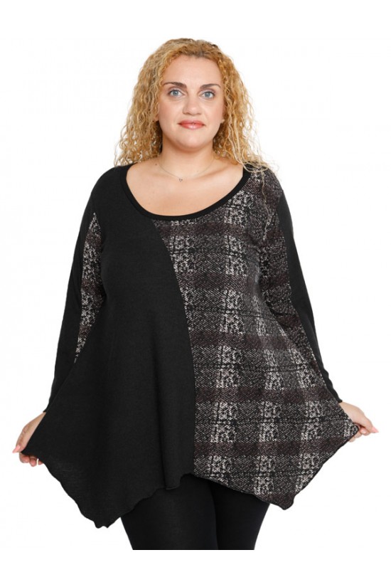 B19-1264 Πλεκτή μπλούζα κομποζέ B19-1264 Πλεκτή μπλούζα κομποζέ