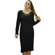 B19-230F Φόρεμα ίσιο - Μαύρο