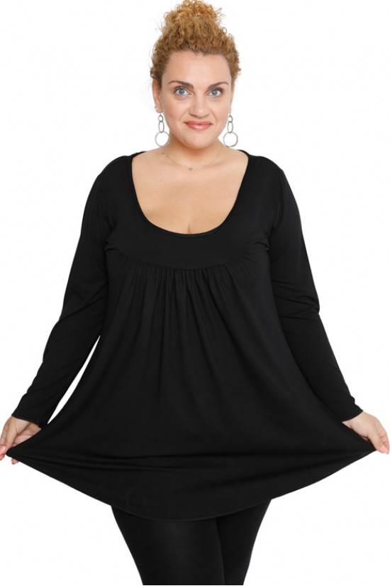 B19-244 Μπλούζα εβαζέ - Μαύρο