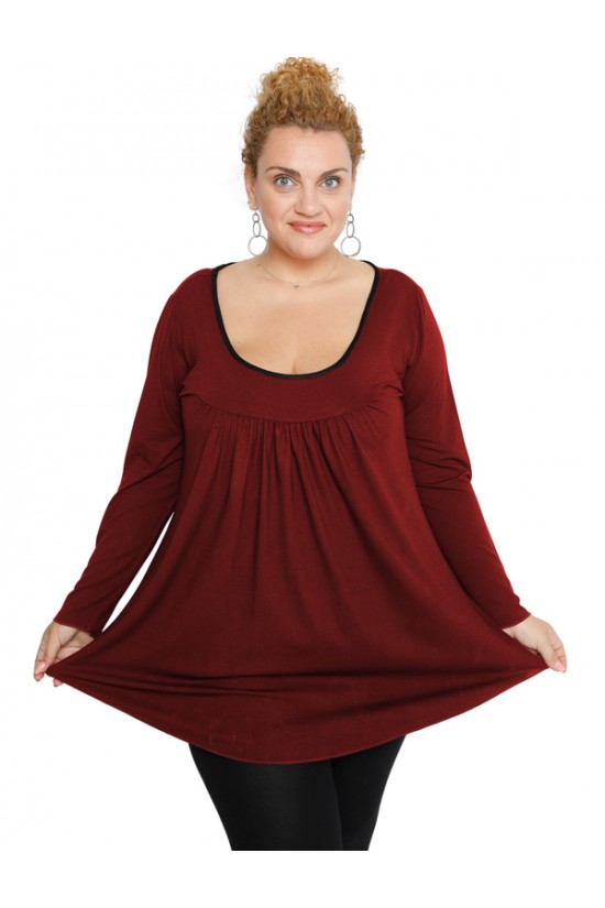 B19-244 Μπλούζα εβαζέ - Μπορντώ
