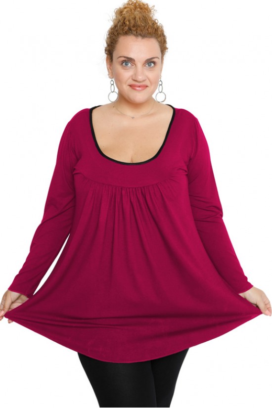 B19-244 Μπλούζα εβαζέ - Φούξια