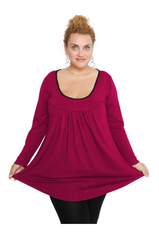 B19-244 Μπλούζα εβαζέ - Φούξια B19-244 Μπλούζα εβαζέ - Φούξια