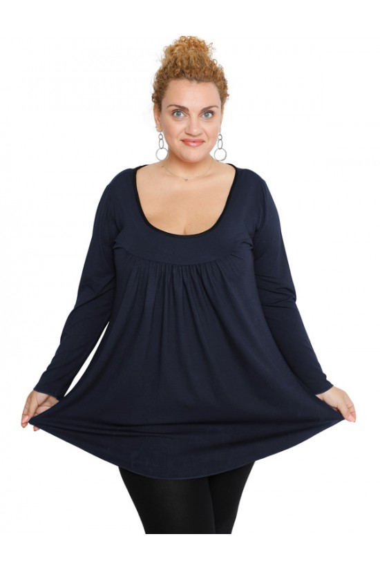 B19-244 Μπλούζα εβαζέ - Μπλε Μαρέν B19-244 Μπλούζα εβαζέ - Μπλε Μαρέν