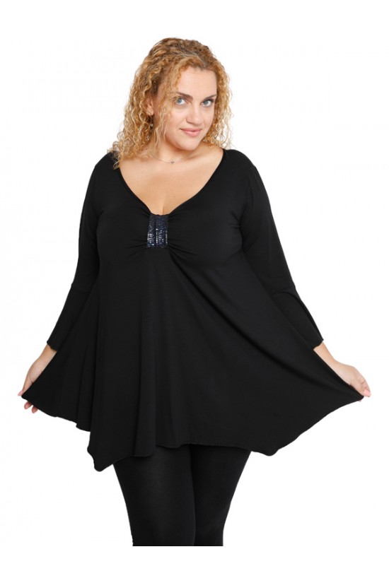 B19-255B Μπλούζα άλφα με δέσιμο στο στήθος B19-255B Μπλούζα άλφα με δέσιμο στο στήθος