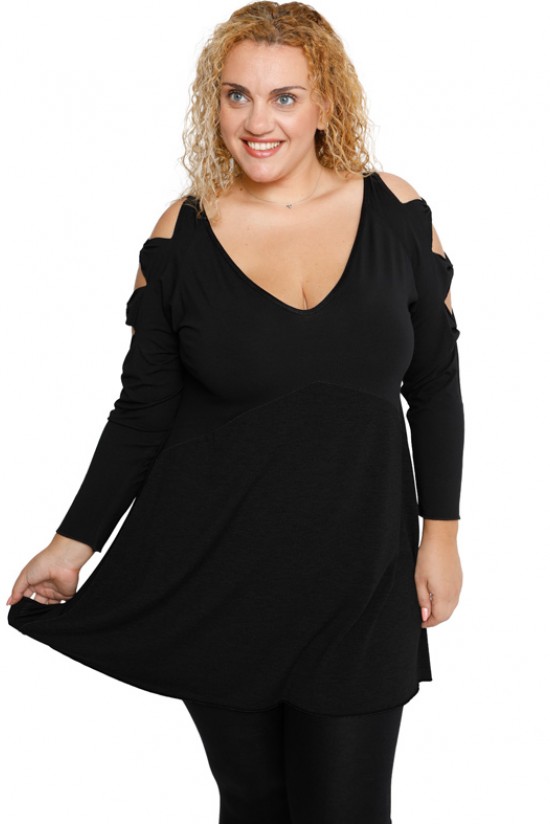 B19-281 Μπλούζα εβαζέ - Μαύρο