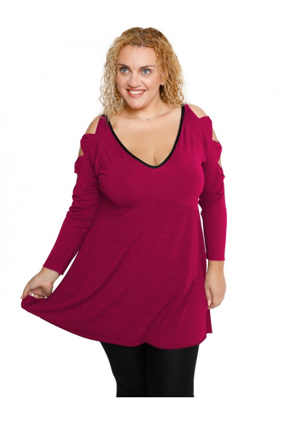 B19-281 Μπλούζα εβαζέ - Φούξια