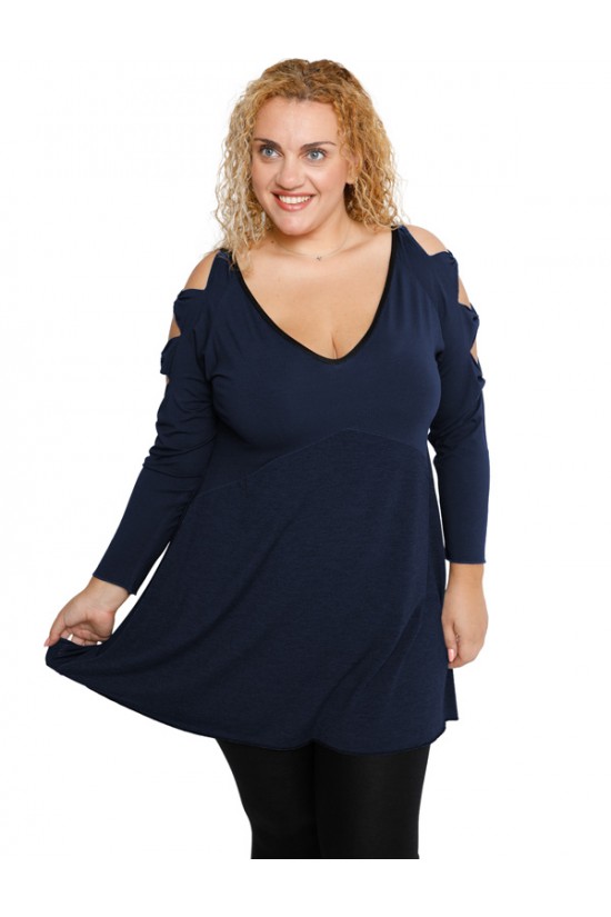 B19-281 Μπλούζα εβαζέ - Μπλε Μαρέν B19-281 Μπλούζα εβαζέ - Μπλε Μαρέν