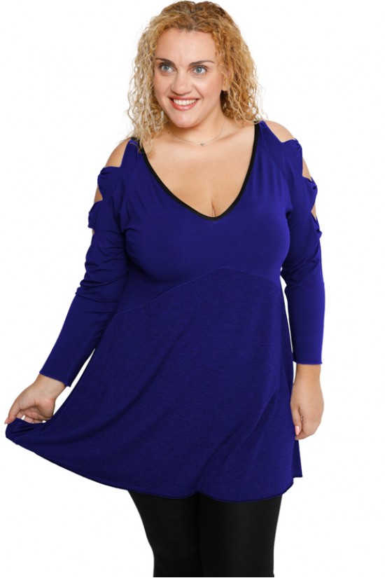 B19-281 Μπλούζα εβαζέ - Μπλε Ρουά