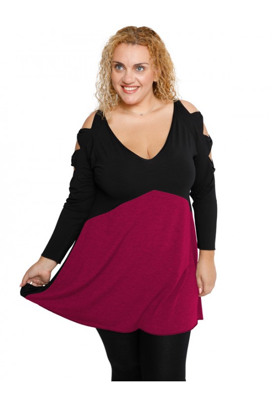 B19-281B Μπλούζα εβαζέ - Φούξια