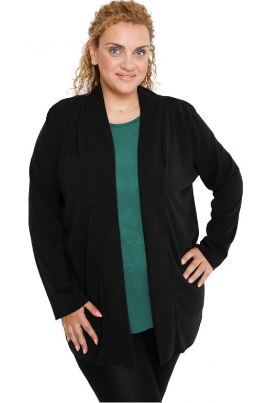 B19-340 Ζακέτα κλασική - Μαύρο B19-340 Ζακέτα κλασική - Μαύρο