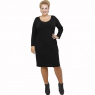 B21-100V Φόρεμα ίσιο - Μαύρο