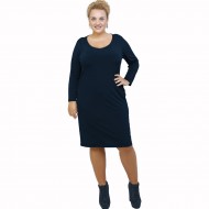 B21-100V Φόρεμα ίσιο - Μπλε Μαρέν