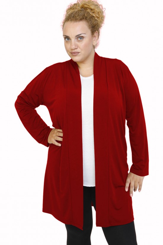 B21-142 Ζακέτα κλασική μακριά - Μπορντώ B21-142 Ζακέτα κλασική μακριά - Μπορντώ