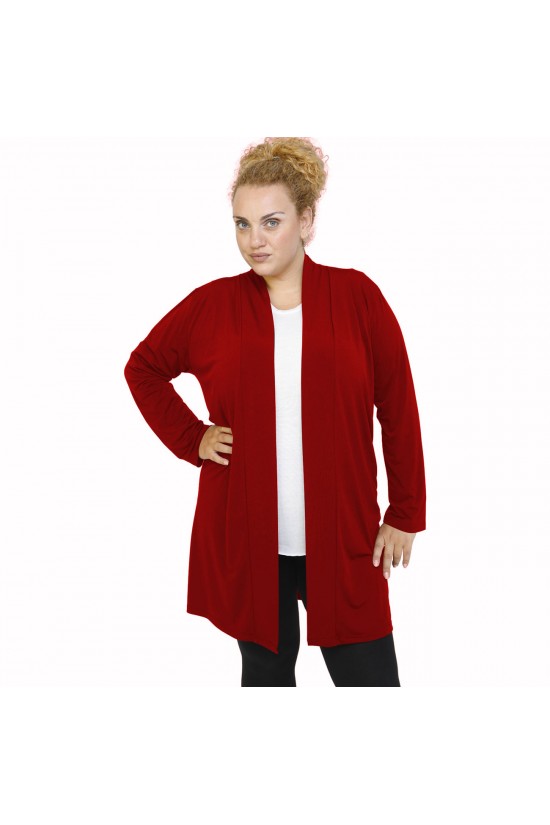 B21-142 Ζακέτα κλασική μακριά - Μπορντώ B21-142 Ζακέτα κλασική μακριά - Μπορντώ