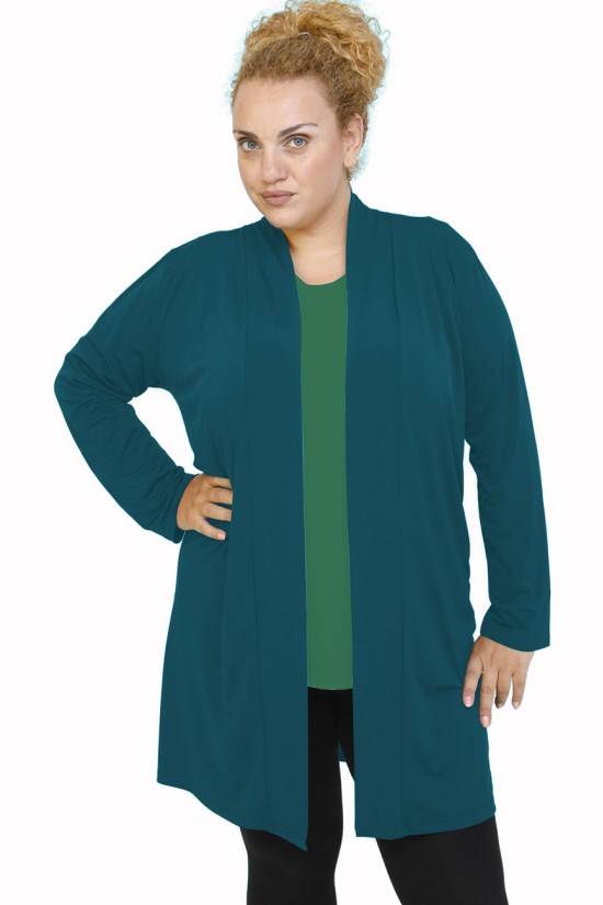 B21-142 Ζακέτα κλασική μακριά - Πετρόλ B21-142 Ζακέτα κλασική μακριά - Πετρόλ