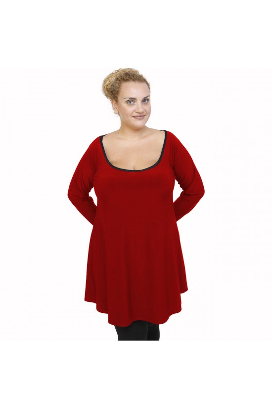 B21-176 Μπλουζοφόρεμα - Μπορντώ B21-176 Μπλουζοφόρεμα - Μπορντώ