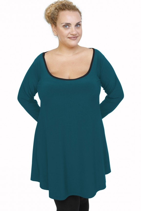 B21-176 Μπλουζοφόρεμα - Πετρόλ