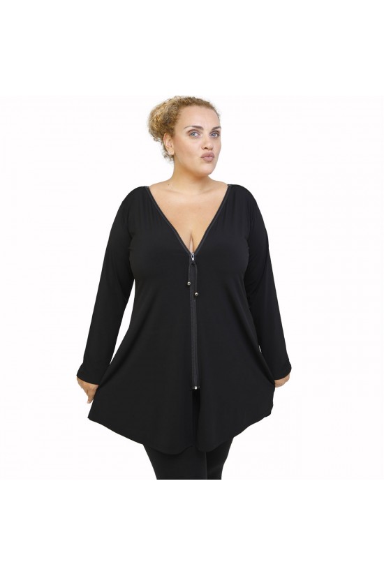 B21-176F Μπλουζοφόρεμα με φερμουάρ - Μαύρο B21-176F Μπλουζοφόρεμα με φερμουάρ - Μαύρο