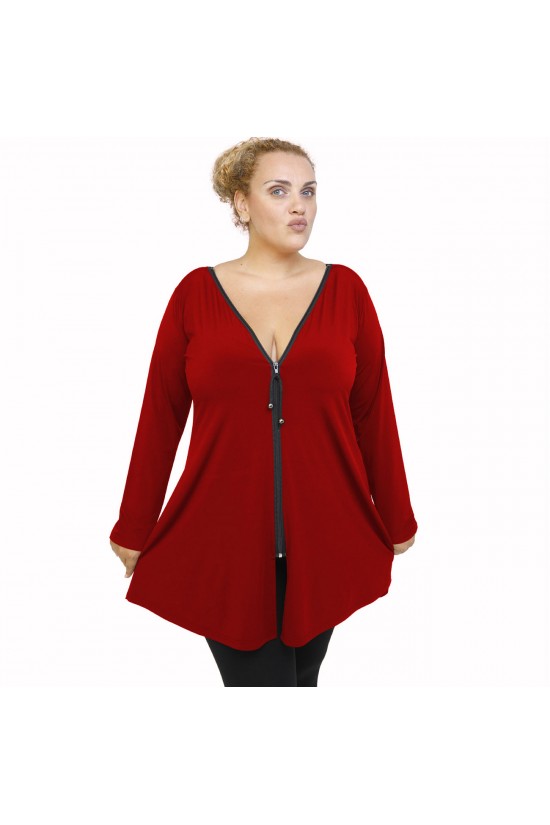 B21-176F Μπλουζοφόρεμα με φερμουάρ - Μπορντώ B21-176F Μπλουζοφόρεμα με φερμουάρ - Μπορντώ