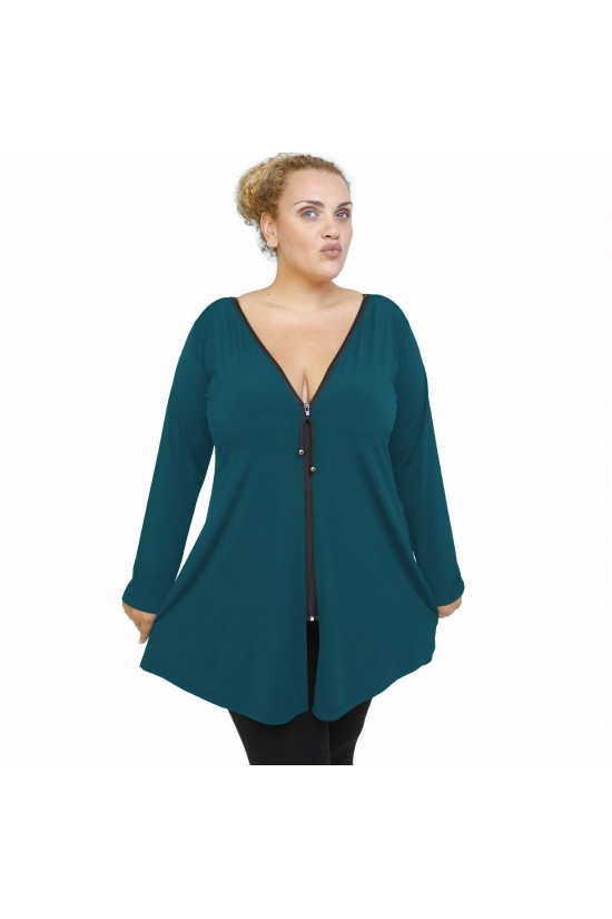 B21-176F Μπλουζοφόρεμα με φερμουάρ - Πετρόλ B21-176F Μπλουζοφόρεμα με φερμουάρ - Πετρόλ