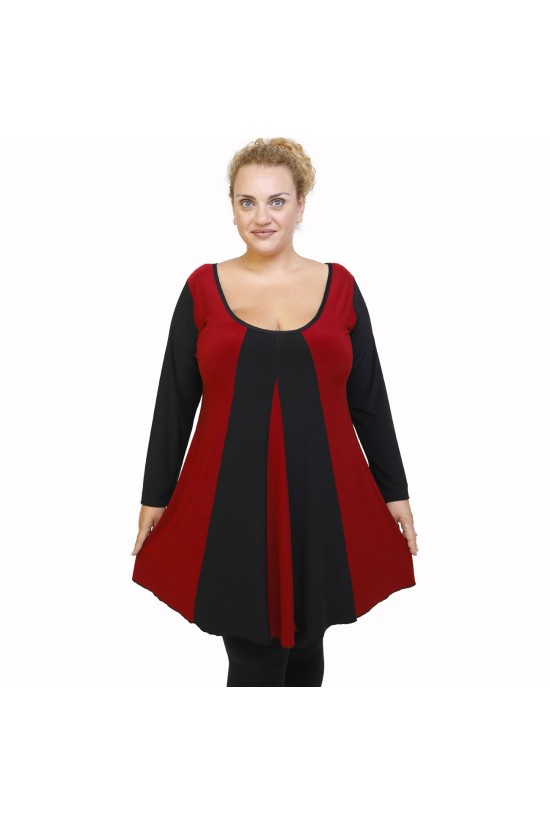 B21-176K Μπλουζοφόρεμα κομποζέ - Μπορντώ