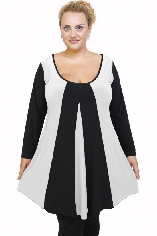 B21-176K Μπλουζοφόρεμα κομποζέ - Άσπρο