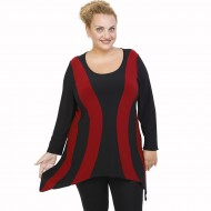 B21-191 Μπλουζοφόρεμα κομποζέ - Μπορντώ