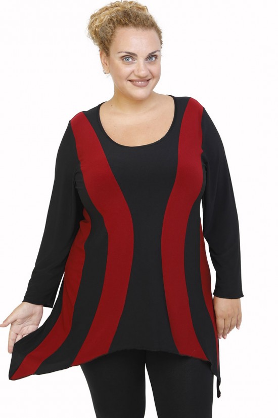 B21-191 Μπλουζοφόρεμα κομποζέ - Μπορντώ