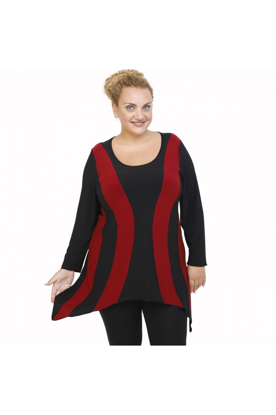 B21-191 Μπλουζοφόρεμα κομποζέ - Μπορντώ