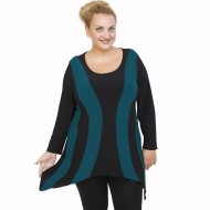 B21-191 Μπλουζοφόρεμα κομποζέ - Πετρόλ