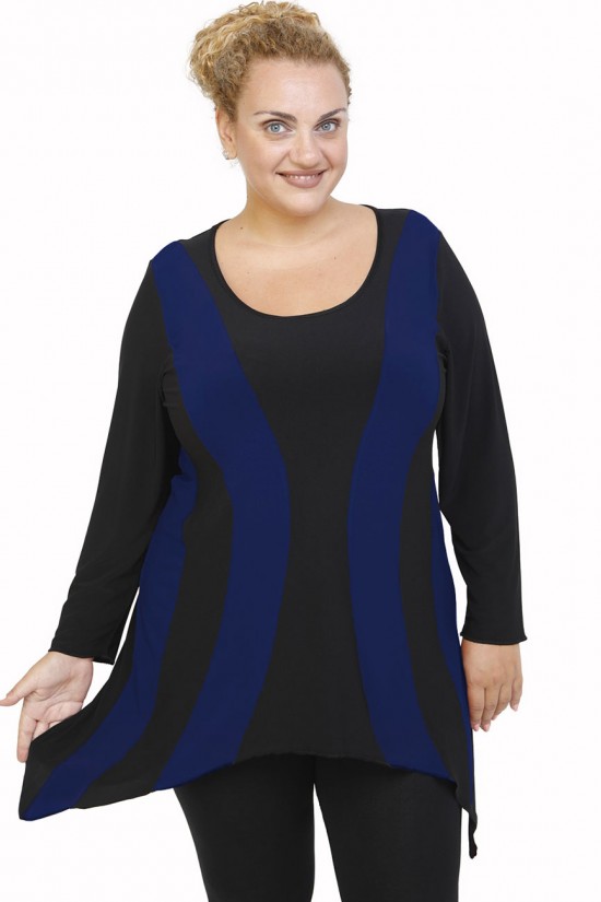 B21-191 Μπλουζοφόρεμα κομποζέ - Μπλε Ρουά