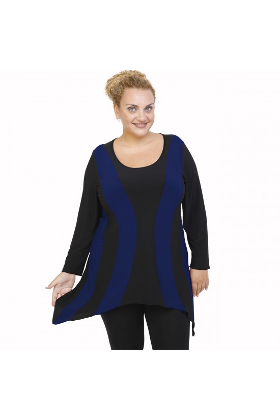 B21-191 Μπλουζοφόρεμα κομποζέ - Μπλε Ρουά