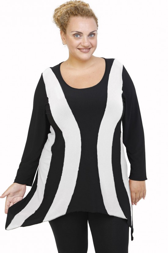 B21-191 Μπλουζοφόρεμα κομποζέ - Άσπρο