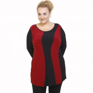 B21-194 Μπλούζα ίσια κομποζέ - Μπορντώ