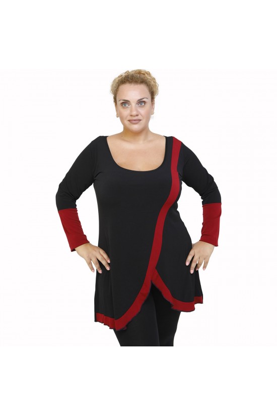 B21-197 Μπλουζοφόρεμα κομποζέ - Μπορντώ B21-197 Μπλουζοφόρεμα κομποζέ - Μπορντώ