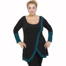 B21-197 Blousedress with pattern - Petrol B21-197 Blousedress with pattern - Petrol