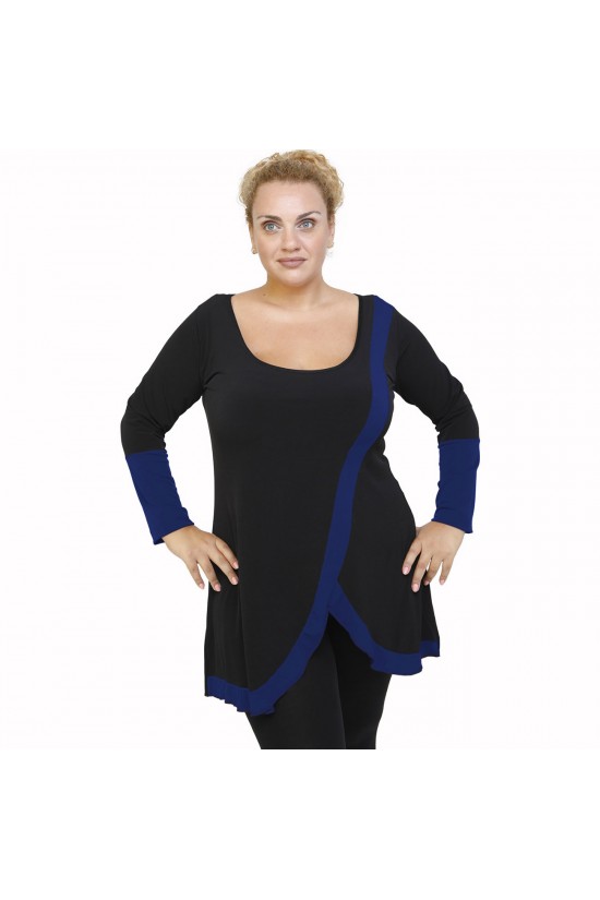 B21-197 Μπλουζοφόρεμα κομποζέ - Μπλε Ρουά