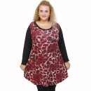 B21-2876 Knitted blousedress with pattern - Bordeaux B21-2876 Knitted blousedress with pattern - Bordeaux