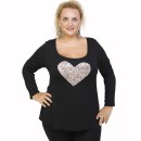 B21-5008LK Evaze blouse with heart - Beige