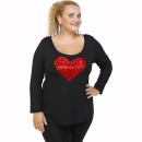 B21-5008LK Evaze blouse with heart - Red B21-5008LK Evaze blouse with heart - Red