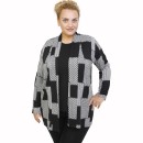 B21-5840 Classic knitted cardigan with pattern