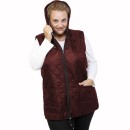 B21-6629AK Sleeveless jacket with zipper and hood - Bordeaux
