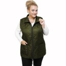 B21-6629AG Sleeveless jacket with zipper and collar - Cypress Green