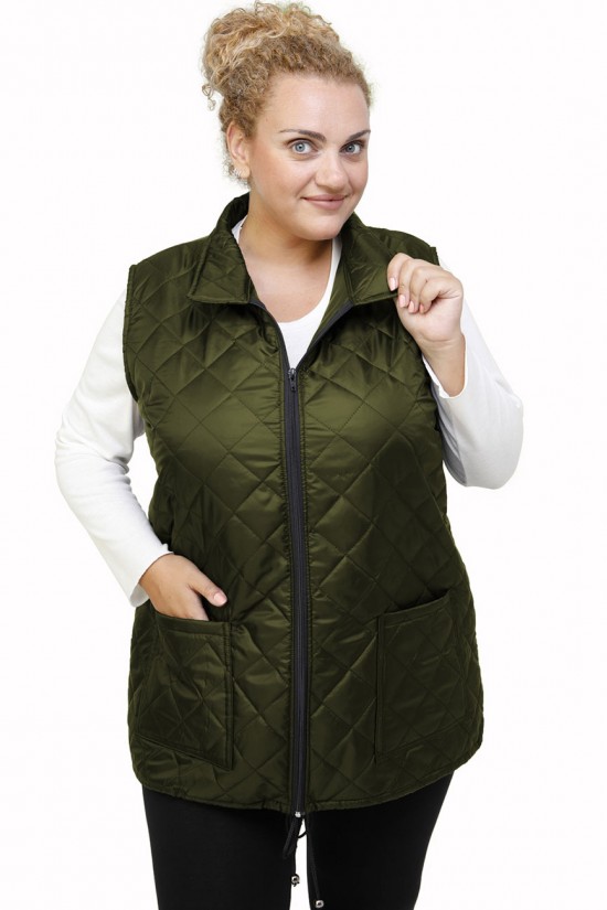 B21-6629AG Αμάνικο μπουφάν με φερμουάρ και γιακά - Κυπαρισσί B21-6629AG Αμάνικο μπουφάν με φερμουάρ και γιακά - Κυπαρισσί