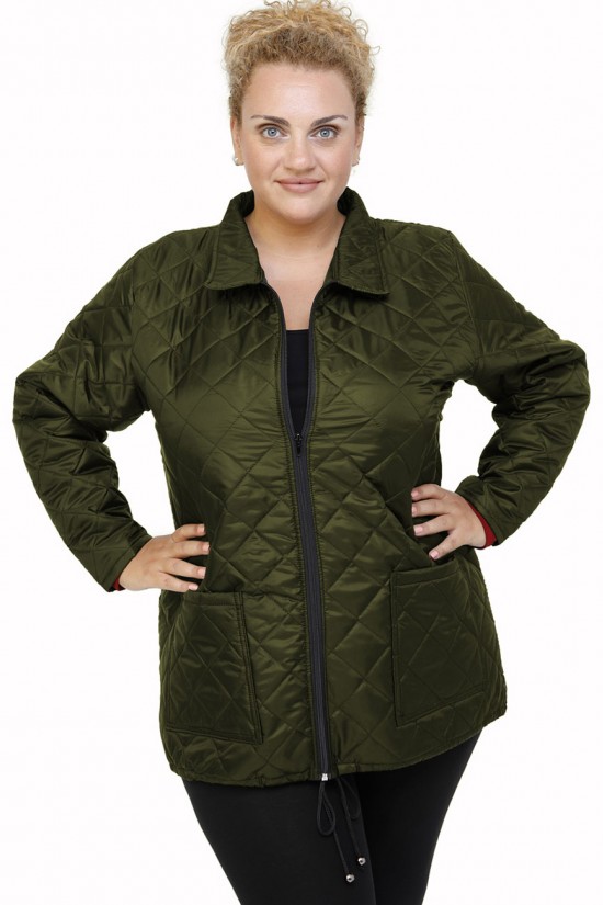 B21-6629G Μπουφάν με φερμουάρ και γιακά - Κυπαρισσί B21-6629G Μπουφάν με φερμουάρ και γιακά - Κυπαρισσί