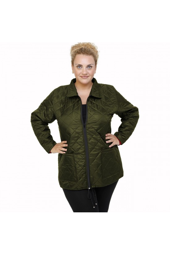 B21-6629G Μπουφάν με φερμουάρ και γιακά - Κυπαρισσί B21-6629G Μπουφάν με φερμουάρ και γιακά - Κυπαρισσί