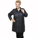 B21-6629M Long jacket with zipper and collar - Black B21-6629M Long jacket with zipper and collar - Black