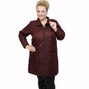 B21-6629M Long jacket with zipper and collar - Bordeaux